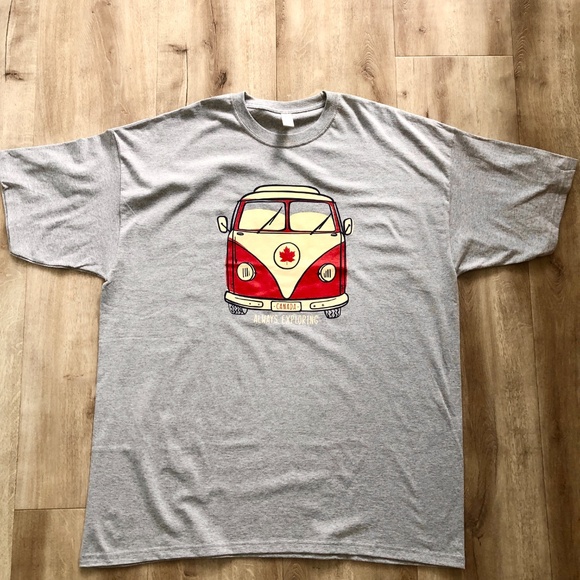 Canada, Camper Van, Always Exploring,‎ Red, Maple Leaf, T Shirt, NEW, Mens, XXL - Picture 3 of 7